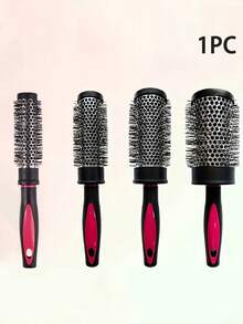 1 lược cuốn tóc màu đen và đỏ, lược uốn tóc bằng lông nylon, lược uốn tóc hình tròn có ống nhôm, dụng cụ tạo kiểu tóc mái, lược tạo kiểu tóc chịu nhiệt. - Nhiều màu - Xem 3