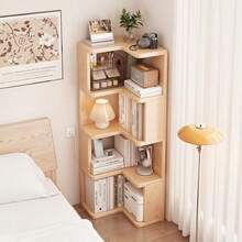 3/4/5 Tier Standing Book Shelves Corner Shelf Storage Wood Display Bookcase Unit - 天然木材 - 查看 5