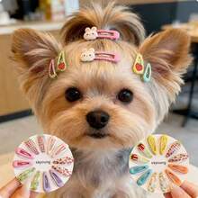 5pcs/10pcs/15pcs/20pcs Jepit Rambut Hewan Peliharaan Mini, Jepit Rambut Anjing Motif Polkadot Lucu Warna Permen, Aksesori Rambut Kucing, Jepit Rambut Warna Polos, Jepit Rambut Kartun, Set Aksesori Rambut Hewan Peliharaan dengan Motif Bunga Kotak-kotak, Berbagai Gaya dan Warna - MultiWarna - View 3