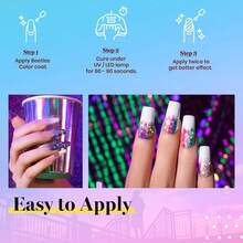 Beetles Pearl Gel Nail Polish, 6 Colors Shimmer Pearl White Pink Purple Mermaid Nail Drawing Spring Gel Polish - 6 Colors Multicolored Glitter - 查看 5