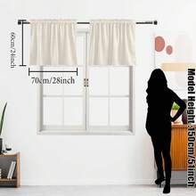 Bộ 2 rèm cửa nhỏ bằng nhung màu be cao cấp kiểu Châu Âu COSENNATUR, thiết kế có khe luồn thanh treo, cản sáng cao, cách âm, cách nhiệt, làm tối phòng, bảo vệ sự riêng tư, vải mềm mại, co giãn tốt, bền, có thể giặt, phù hợp cho phòng ngủ, phòng khách, phòng ăn, nhà bếp, văn phòng, tủ quần áo, định lượng 220gsm, thích hợp cho Halloween. - Màu be - Xem 9