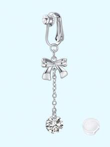 一套带硅胶垫的假肚脐环，夹式肚脐环，无需穿孔即可佩戴，不锈钢闪亮锆石假耳软骨夹式耳环，适合女性和女孩 - Non Piercing Jewelry - 查看 22