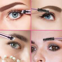Dual-Ended Brow Brush, Eyebrow Brush, Angled Eye Brow And Spoolie Brushes, Shaping And Filling Eyebrows, Eyebrow Spoolie Brushes For Precise Brushing - Multicolor - View 6