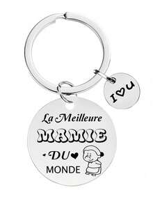 Stainless Steel Keychain, Mother's Day Gift From Grandchildren To Grandma, Grandma's Birthday Present - Multicolor - View 4