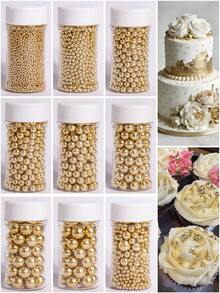 3盎司/85克蛋糕装饰珠，适用于装饰蛋糕、纸杯蛋糕、饼干和冰淇淋。非常适合婚礼、新生儿派对、圣诞节、生日、感恩节和其他派对。仅供装饰，不可食用。 - 金色 - 查看 1