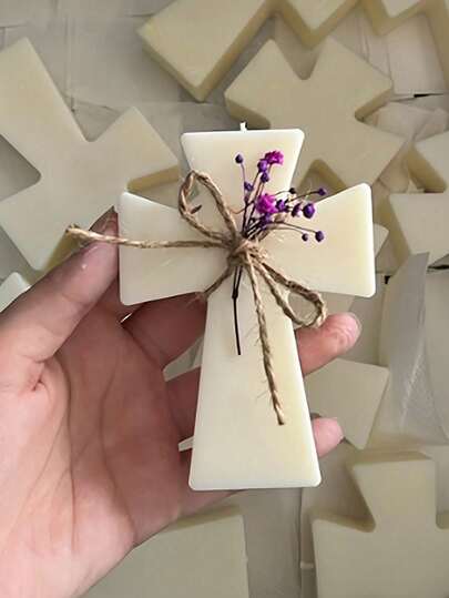 2/1件装十字形硅胶模具，适用于制作香薰蜡烛、石膏皂和滴蜡蜡烛。钥匙扣硅胶模具，DIY树脂钥匙扣吊坠装饰，十字形环氧树脂模具