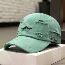 New Distressed Baseball Cap, Unisex Korean Style Embroidered Sun Visor Hat,Summer,Beach,Holiday - A - View 7
