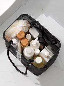 大容量便携式旅行洗漱收纳篮，网状手持沥水篮，可折叠健身沐浴袋 - 查看 7