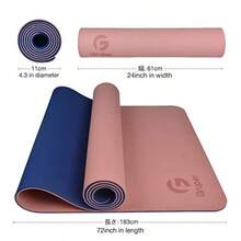 Gruper - Alfombrilla de yoga antideslizante respetuosa con el medio ambiente con correa de transporte alfombrillas de yoga profesionales para mujeres alfombrillas de entrenamiento para el hogar - 2. Rosa / Azul marino - Ver 3
