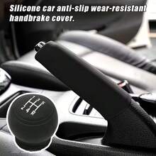 1 Set Of 2 High-Quality Silicone Gearshift Converters And Handbrake Covers - Fashionable Automotive Interior Accessories - Improve Your Driving Experience With A Comfortable Grip And Appearance - A - View 1