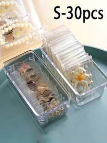 100个/5个装抗氧化首饰收纳袋，可重复密封透明PVC拉链首饰袋，防尘密封袋，适用于戒指、耳环收纳，小巧便捷的首饰整理袋，是收纳首饰、配饰、旅行、礼品、复活节礼物、夏季和返校必备品的理想之选。 - 無色 - 查看 10