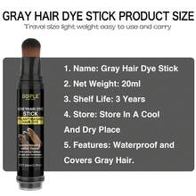 Goiple 1/3件組灰色臨時液體染髮筆 20ml/0.7oz 防水防汗可洗髮根遮瑕筆，瞬間遮蓋白髮，自然持久，適合日常造型，3件組附邊緣控制刷與眉毛刷 - 淺灰色 - 查看 4