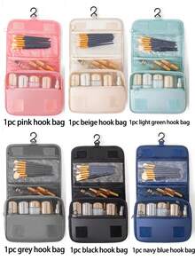 1pc Hanging Cosmetic Bag, Suitable For Travel Toiletry Bag, Women's Makeup Bag, Large Capacity Cosmetic Bag For Travel, Daily Commute, Outdoor, Shopping, Business Trip, Gym Make Up Organizer Makeup Storage Makeup Pouch Wash Bag Toiletry Travel Bag Vacation Essentials Gifts For Women - Multicolor - View 3