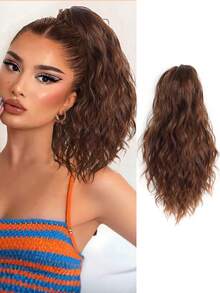 Wig Curly Ponytail Hair Extensions Clip-In Ponytail Wig Black Ponytail Hair Extensions Synthetic Fiber Wig - Multicolor - View 13