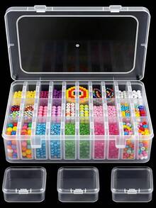 1 Large Box Containing 30 Small Grid Storage Boxes, Gift Box Jewelry Box Accessory Storage Box, Packaging Box Mini Transparent Bead Storage Box With Hinged Lid, Rectangular Transparent Craft Supply Box, Can Be Used To Organize Earrings, Rings, Jewelry And Nail Art Accessories, Cosmetic Bag, Toiletry Bag, Travel Essentials, Storage Box, Cosmetic Storage Box, Cosmetic Bag, Toiletry Bag, Room Decor Box - Clear - View 8