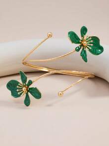 Một chiếc nhẫn hình hoa hai đầu bằng men mài bóng, kiểu dáng hở ngón tay, mang vẻ thanh lịch cổ điển, thích hợp cho những kỳ nghỉ ở bãi biển. - Nhiều màu - Xem 11