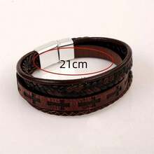 New Arrival Cross-Border European & American Style Fashionable Men's Charm Bracelet Handmade With Pu Leather And Zinc Alloy Magnetic Clasp Decoration - Star - View 6