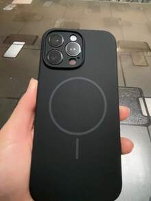 1件 磨砂矽膠極簡手機殼，適用於 iPhone 18 Pro Max/18 Pro/18/17 Pro Max 16 15 14 13 12 Pro Max Plus，支援無線充電，柔軟矽膠背蓋 - 黑色 - 查看 3
