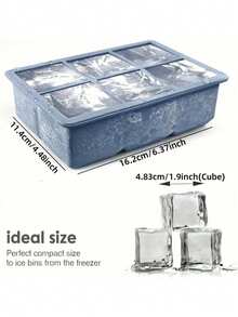 1 khay silicon lớn 2 inch, khuôn đá vuông dẻo, thiết kế xếp chồng được. - Nhiều màu - Xem 9