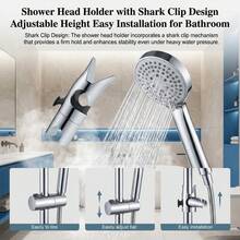 Shower Head Holder With Hair Claw Design Adjustable Height Easy Installation For Bathroom - 18-25mm Shower Rod Slide Sleeve - View 11
