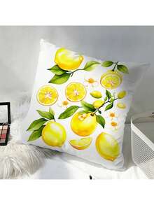 4pcs Summer Lemon Pattern Pillow Covers, Nordic Minimalist Style Sofa Cushion Covers, Washable (Pillow Inserts Not Included) - Multicolor - View 8