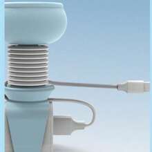 Silicone Charging Cable Organizer, Cute Cartoon Desktop Charging Line Holder - White - View 3