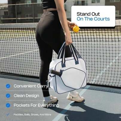 Accesorios premium de pickleball - Correa ajustable con bolsillo lateral para paleta - Bolsa deportiva de moda para mujeres - Bolsa de pickleball para mujeres de Kryn