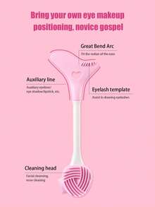 1 pieza Cepillo de doble cabezal para mascarilla de barro, masaje, limpieza, maquillaje de pestañas inferiores, cepillo de limpieza facial manual de silicona, cepillo de masaje de cerdas suaves de doble cara para uso doméstico, limpieza de poros, lavado de cara, de vuelta a la escuela - Multicolor - Ver 3