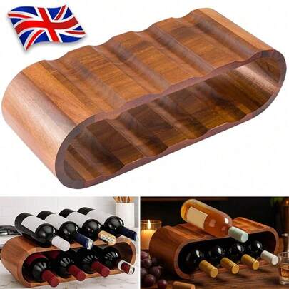 Free Standing Wood Wine Rack Storage,8 Wine Bottle Holder Stand,Countertop UK