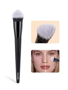 MAANGE 6pcs Professional Makeup Brush Set: Blush Brush, Powder Brush, Foundation Brush, Blending Brush, Eyeshadow Brush, Concealer Brush, Highlighter Brush, Contour Brush, Nose Shading Brush, Makeup Tools Cosmetic Brush Set Beauty Brush Kit Gift For Women & Girl Travel Makeup Brush Set - Black - View 3