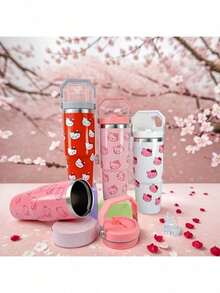 SANRIO 1个全新30周年纪念不锈钢杯，便携式旅行杯带吸管 - 防漏，便携式旅行杯，适合运动、健身 | 可爱卡通真空车载杯，感恩节、圣诞节、万圣节、新年、母亲节的理想礼物 | 透明不含BPA、透明PVC，未充电 - 彩色 - 查看 8