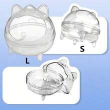 透明仓鼠沙浴容器，塑料仓鼠洗澡间，小型宠物礼物 - 無色 - 查看 7