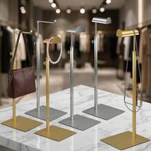 Gantungan Tas Batang Dalam Bulat yang Dapat Ditarik dari Baja Tahan Karat, Rak Gantung yang Dapat Diatur Ketinggiannya. Cocok untuk Menggantung Tas, Perhiasan, dan Penyimpanan Aksesoris, Berlaku untuk Butik, Lounge, Meja Rias, dan Pusat Perbelanjaan. Tersedia dalam Warna Emas/Perak. - 1PC - View 3