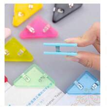 1/3/5 chiếc kẹp nhựa trong suốt hình tam giác sáng tạo, kẹp đôi cho tập tin A4, đồ dùng văn phòng phẩm và trường học, quà tặng tựu trường. - A - Xem 4