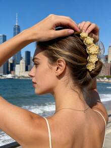 1pc Sakura Casual ABS Plastic Flower Hair Claw Clip, Suitable For Beach Wear And All Seasons - Multicolor - View 4