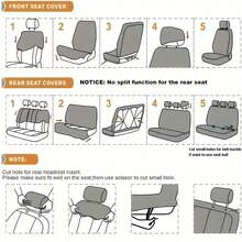 9pcs/4pcs (5 Seats/2 Seats) Universal Genuine Leather Car Seat Covers With Zipper Design And Air Bag Compatibility, Elegant And Stylish - Style a - View 9