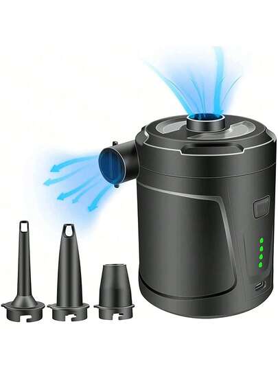 1pc Outdoor Camping Wireless Portable Air Pump, Inflatable Mat Airbed, Inflatable For Swimming Pool, Inflatable/Deflatable, 5200mAh