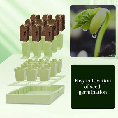 9-Grid Seed Starter Tray, Plant Greenhouse Germination Observation Planter, With Drainage Holes, Suitable For Vegetable, Flower And Herb Seedling Cultivation - Reusable Plastic Seed Starter Containers