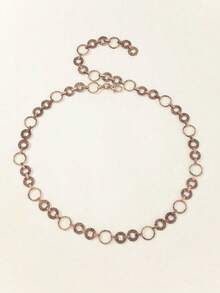 1pc Women's Wavy Hollow Circle Party Dress - Hot Pink - View 2