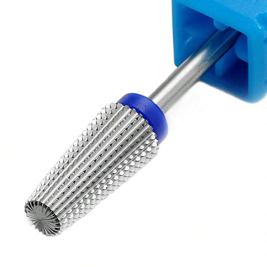 Broca de taladro de uñas 5 en 1, broca multiusos de carburo para uñas acrílicas, geles duros, eliminación de cutículas, vástago de 3/32" - Azul - Ver 1