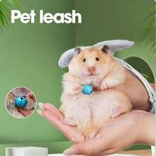 带可爱翅膀和铃铛的仓鼠/兔子牵引绳，防走失户外宠物散步背带 - 彩色 - 查看 2