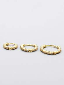 1 pieza Aro de ombligo de plata esterlina S925 con circonita estrecha y redonda, estilo minimalista coreano, regalo ideal para el Día de la Madre y el Día de San Valentín - soltero - Ver 4