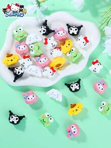 Bộ 2/3/6 hạt silicon Hello Kitty của Sanrio, hạt charm dễ thương để làm trang sức, móc khóa nơ đỏ, phụ kiện vòng tay, vòng cổ, bộ dụng cụ làm trang sức. - hạt silicon - Xem 7