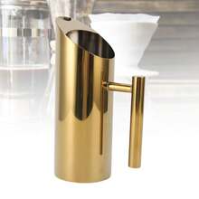 1L 304 Stainless Steel Straight Body Water Pitcher, Spill-Proof Spout Drink Pitcher, Gold For Cocktail Flower Tea Cold Brew,Coffee Service Coffee Accessories - 1L - View 7