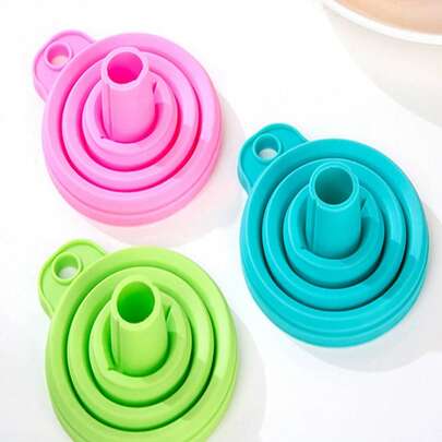 1/2/3 قمع قابل للطي - قمع سيليكون قابل للطي، قمع قابل للسحب محمول لنقل السوائل والمساحيق، أداة مطبخ مفيدة