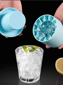 迷你便携式冰箱,紧凑型冰格,速冻冰杯,家用便携式制冰器,易于使用且经久耐用,适合制作冰块,圆柱形冰格 - 迷你杯冰桶,适用于果汁、冰桶和圆柱形杯子,果汁配件 - 彩色 - 查看 5