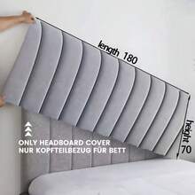 Funda de cabecera de terciopelo grueso, protector antipolvo de envoltura completa, acolchado suave de doble cara, funda de cabecera anticolisión - Gris Oscuro - Ver 4