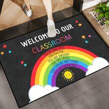 Rainbow Smile Sun Pattern Doormat, Welcome Mat, Entrance Rug, Foyer Carpet, Living Room Carpet, Bedroom Carpet, Kitchen Mat, Hallway Carpet - Premium - View 5