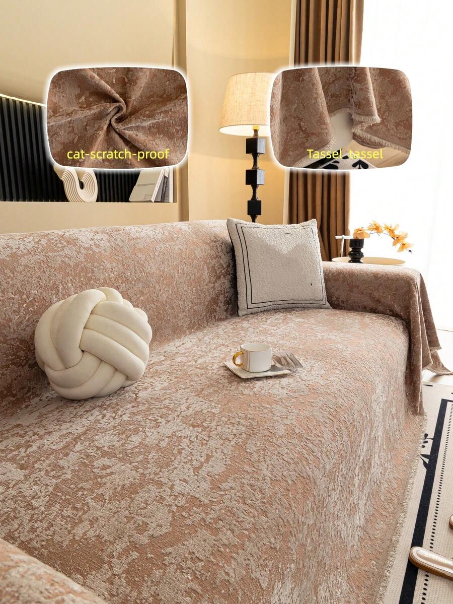 1 chiếc chăn phủ sofa họa tiết lá chuối, chăn phủ sofa tối giản sang trọng, chống trượt, chống bụi, chống trầy xước, phù hợp cho mọi mùa, có thể đảo mặt, dùng cho phòng khách, phòng ngủ, phòng học.