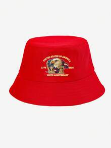 1pc Unisex 250th Anniversary Of USA Graphic Print Bucket Hat, Lightweight Breathable Sun Hat, Multi-Color Options, Suitable For Spring/Summer Daily, Outdoor & Commemorative Occasions, Practical Gift,Festival,Travel - Multicolor - View 8